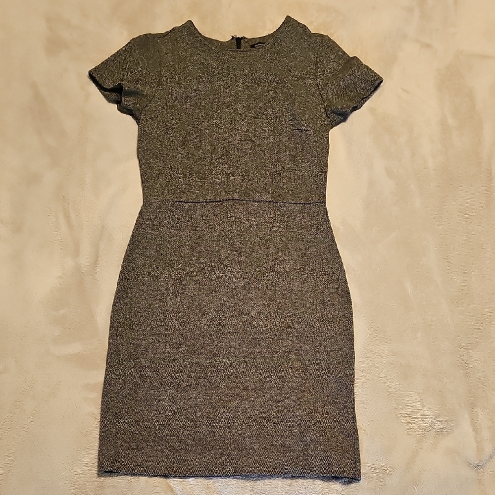 Gray Banana Republic Mini Sheath Dress with Crew Neck for Work